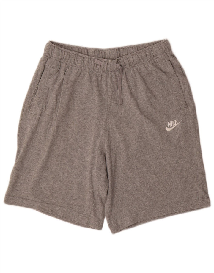 Nike Herren-Sportshorts aus mittelgrau gefleckter Baumwolle