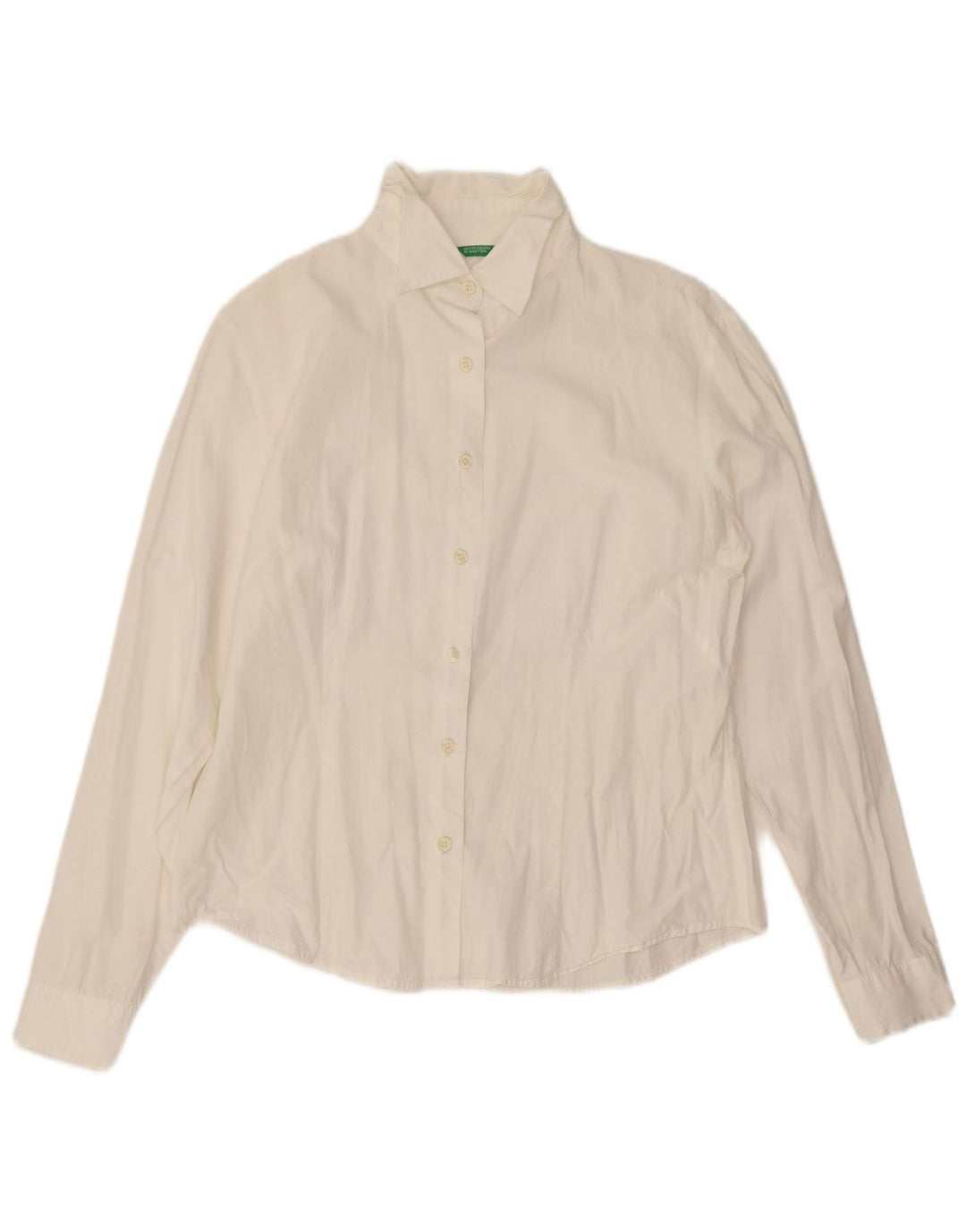 Benetton Damen-Hemd UK 16 Large Weiß