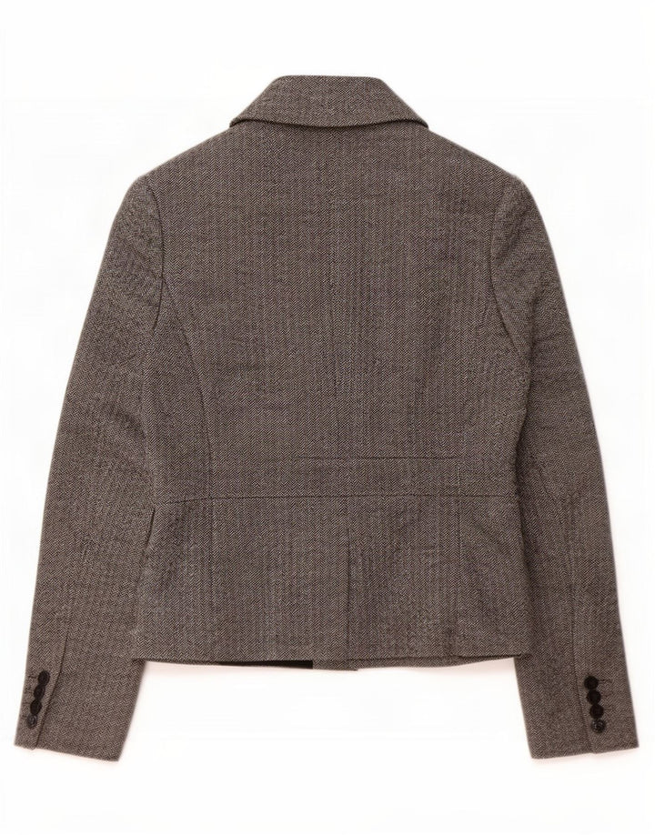 Hobbs Damen-Blazerjacke mit 3 Knöpfen, Gr. 44, Grau, Fischgrätenmuster