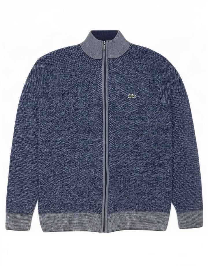 Lacoste Herren-Strickjacke, Größe 5, große blaue Wolle