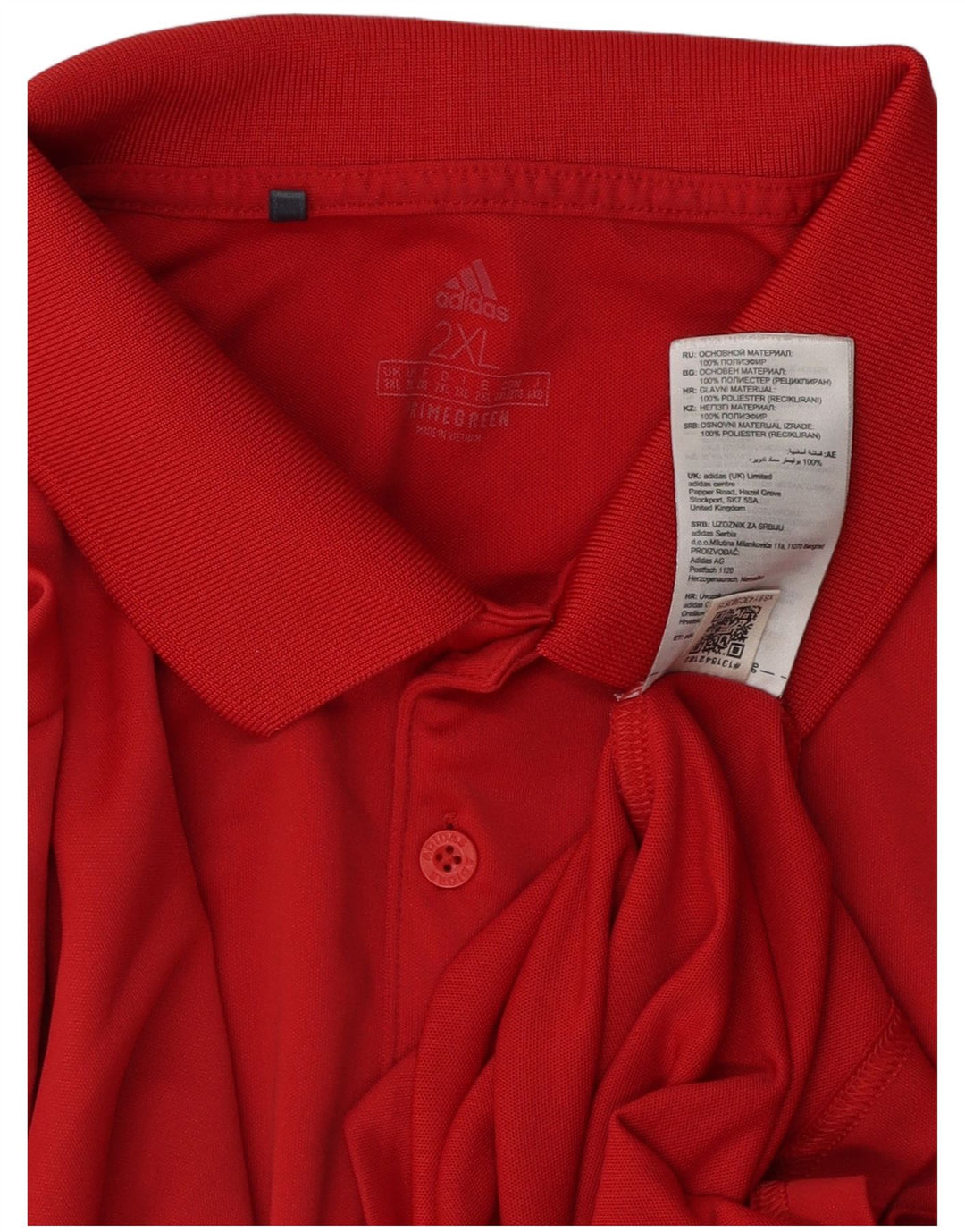 ADIDAS Herren Poloshirt 2XL Rot Polyester
