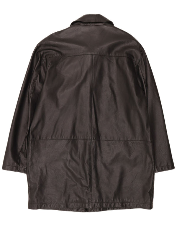 Vintage Herren Ledermantel IT 50 Large Schwarz