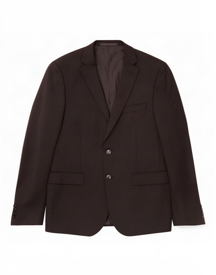 Marks & Spencer Herren-Blazer mit 2 Knöpfen, EU 42, groß, schwarzer Nadelstreifen