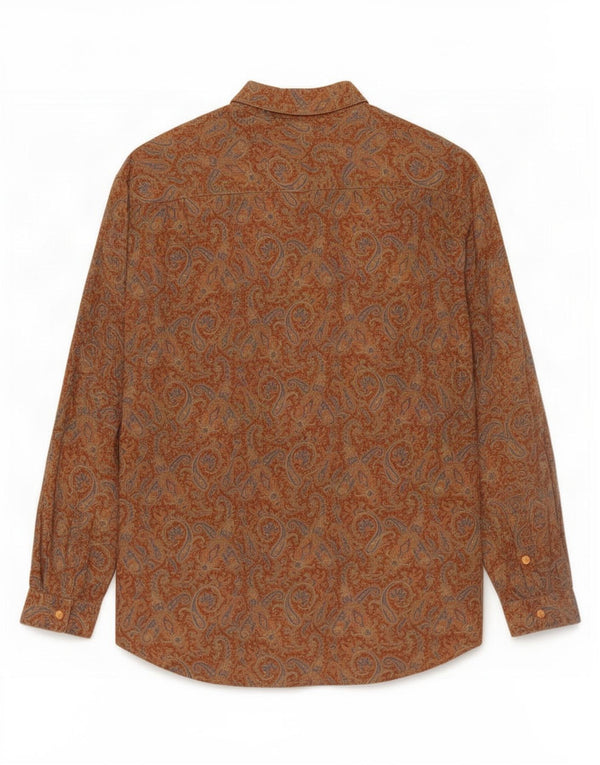 Rodrigo Herrenhemd Größe 43 17 XL Braune Paisley-Viskose