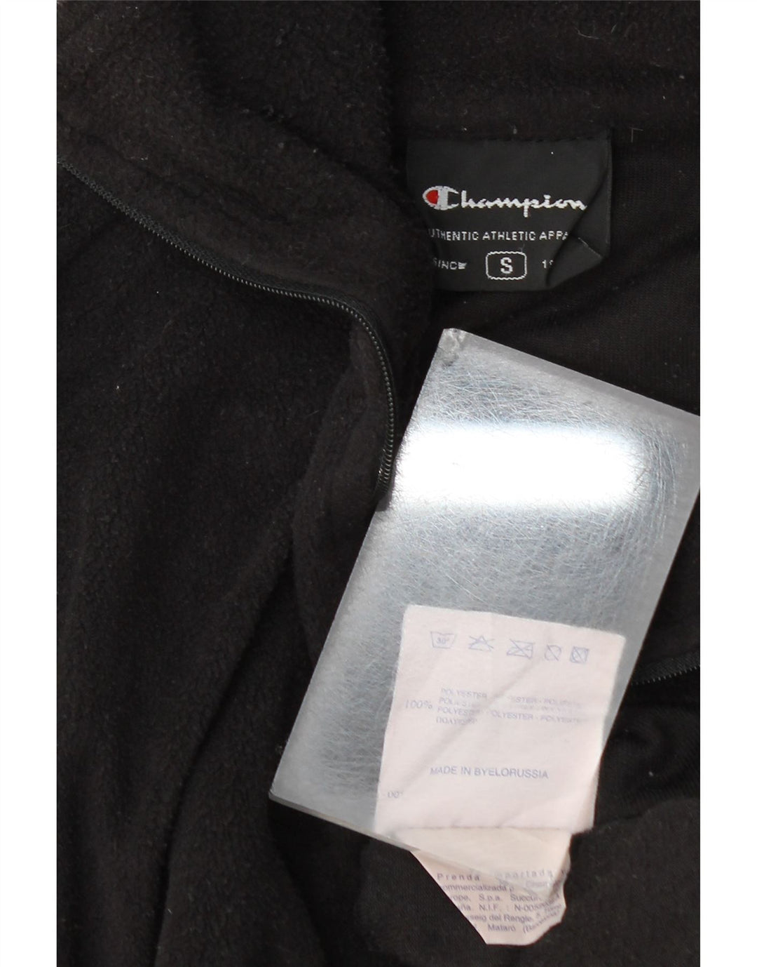 Champion Herren-Fleecepullover mit Reißverschluss, Größe S, Schwarz, Polyester