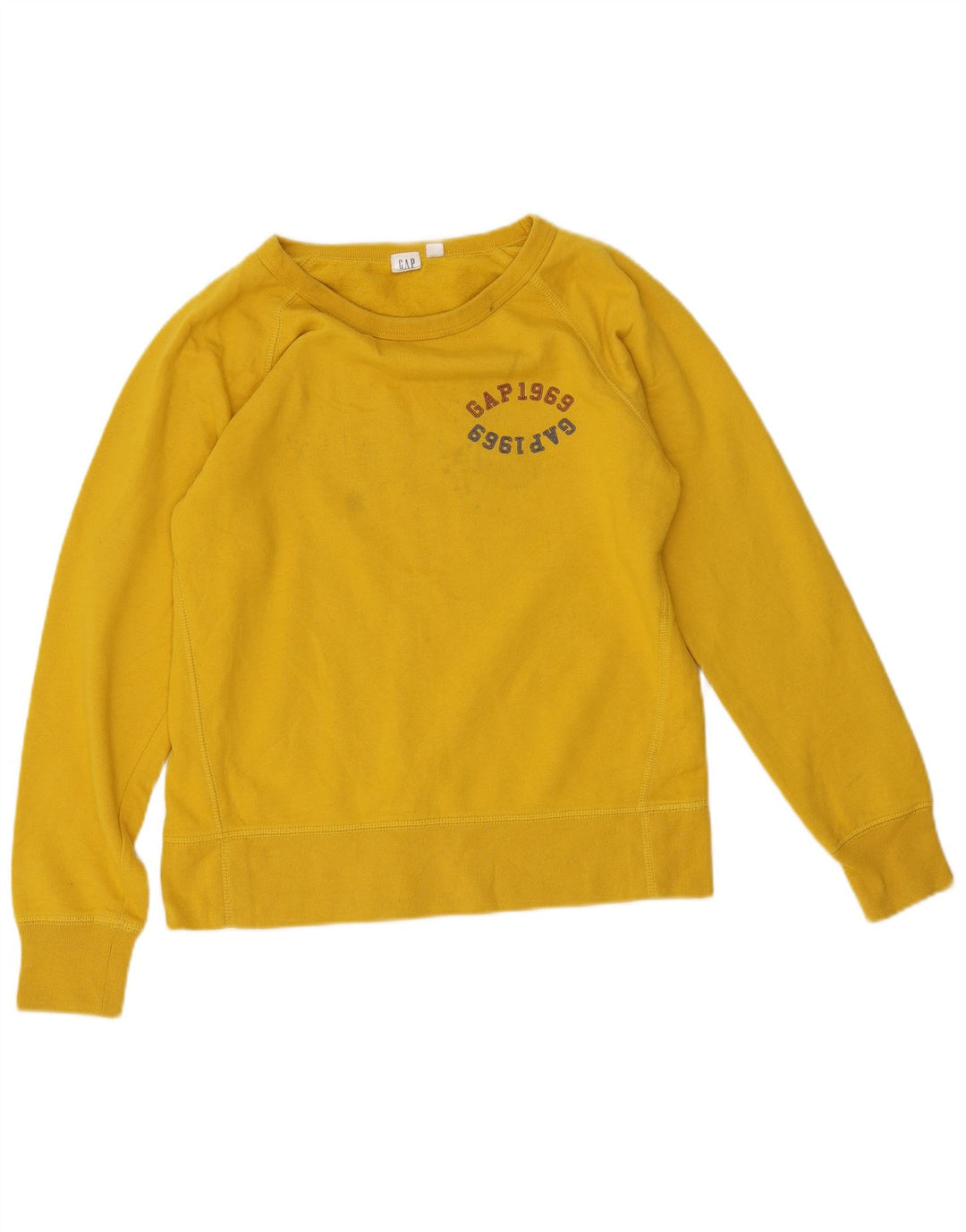 Gap Damen-Sweatshirt-Pullover, Gr. 10, Größe S, Gelb, Baumwolle
