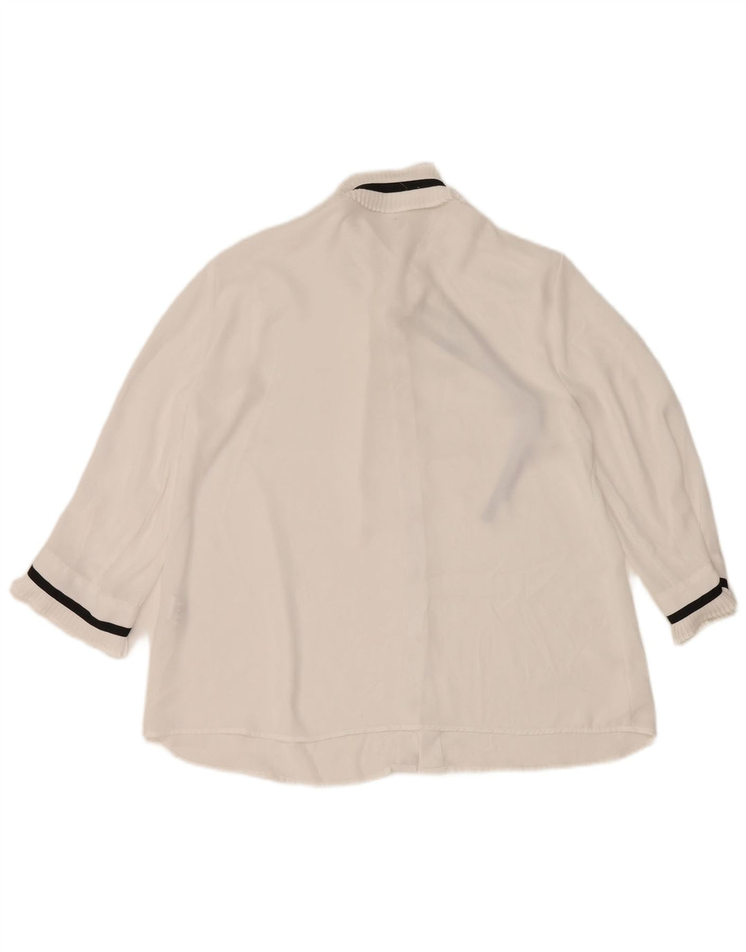 Zara Damen 3/4-Ärmel-Hemdbluse UK 14 Mittelweißes Polyester