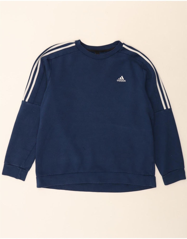 Adidas Herren-Sweatshirt, Pullover, groß, marineblau, Baumwolle