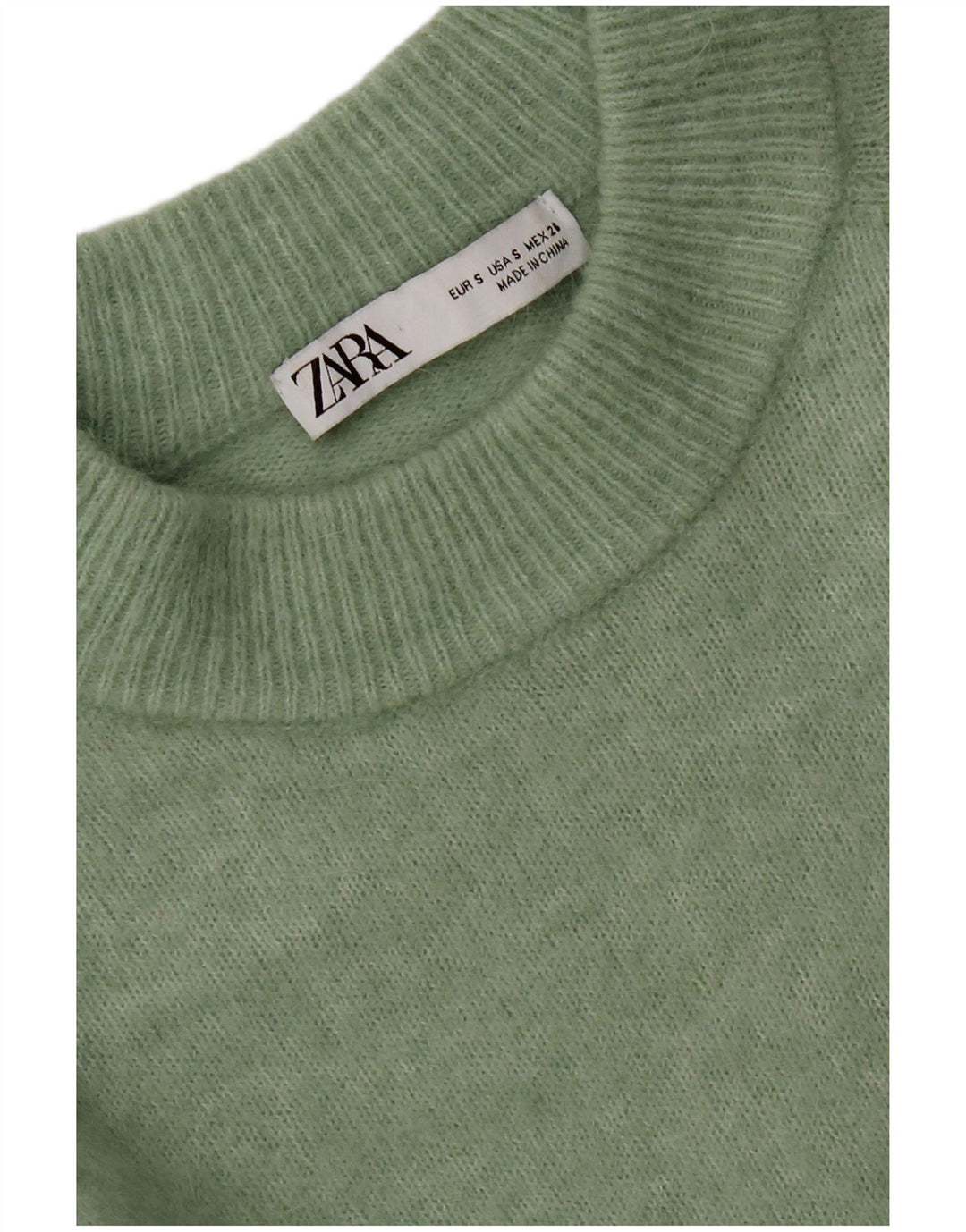 Zara Damen-Pullover, übergroß, Rundhalsausschnitt, Gr. 10, Größe S, Grün