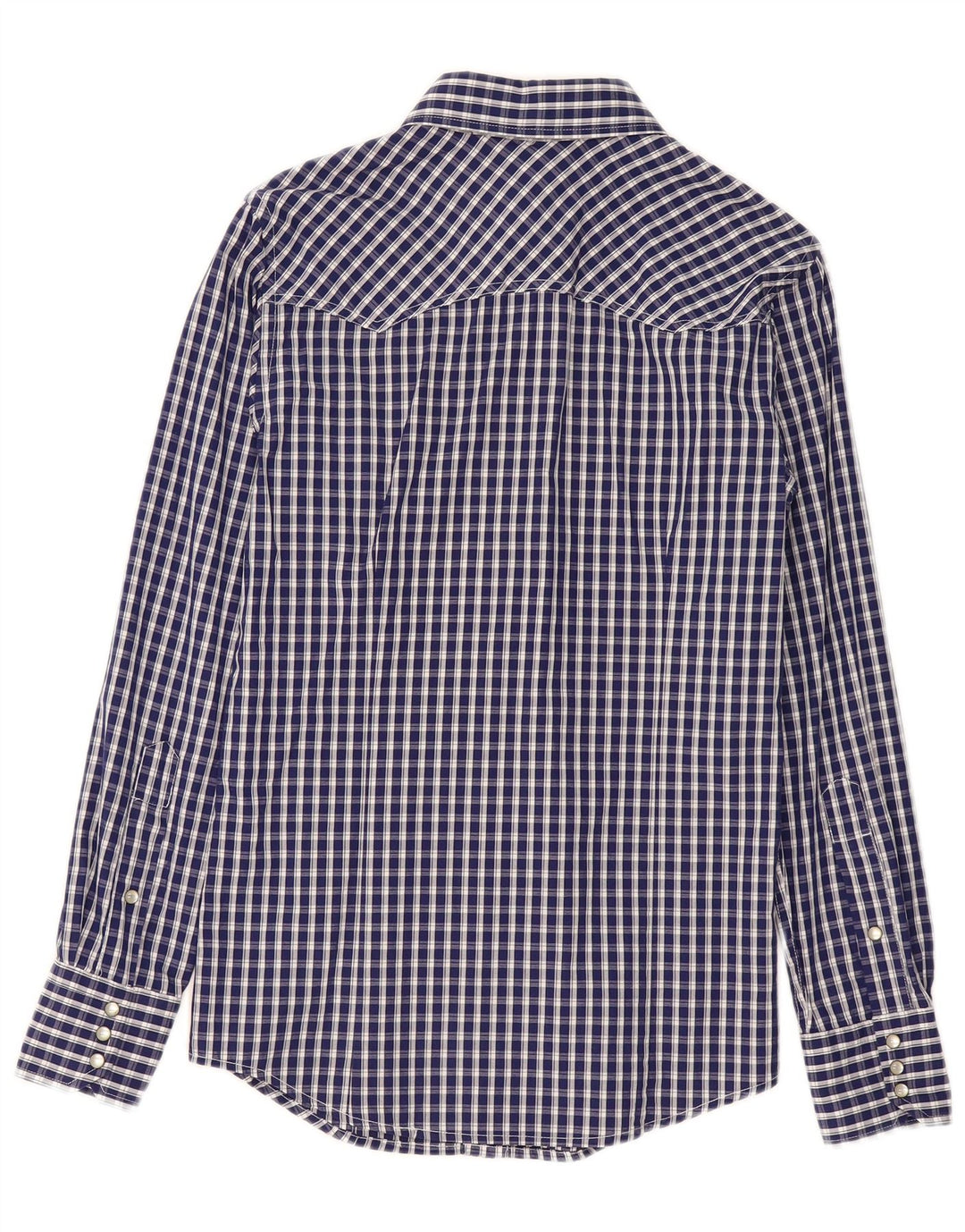 Benetton Herrenhemd, klein, marineblau kariert
