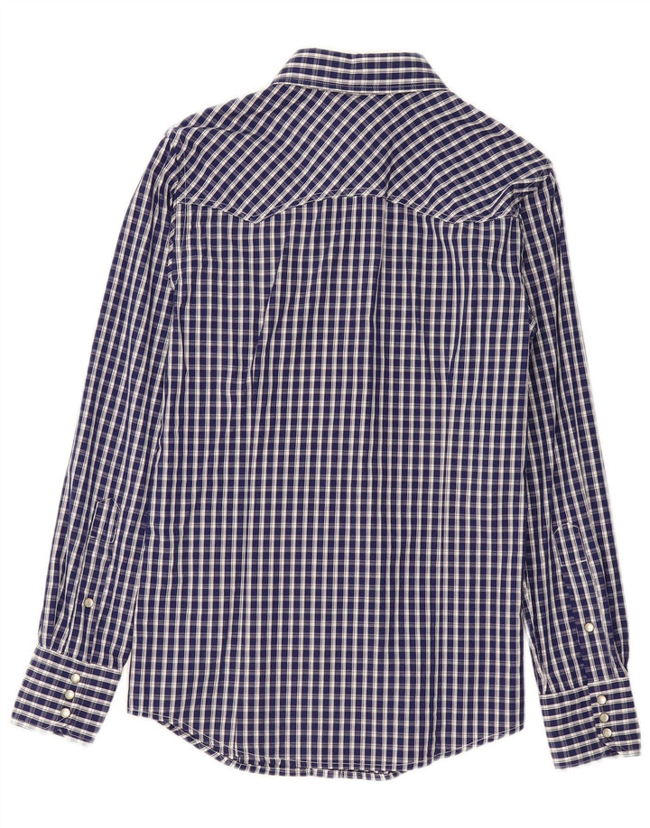 Benetton Herrenhemd, klein, marineblau kariert