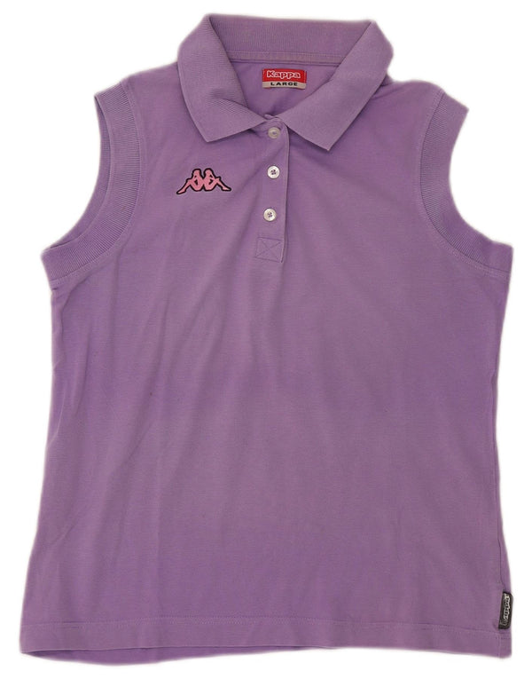 Kappa Damen ärmelloses Poloshirt UK 14 Large Lila