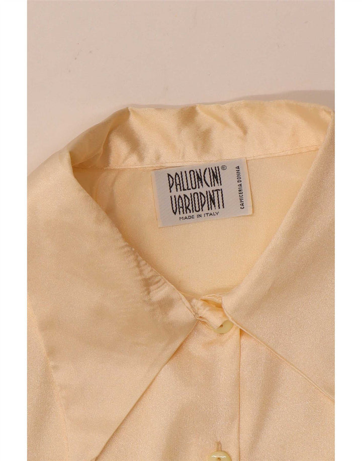Vintage Damen Hemdbluse UK 14 Medium Beige