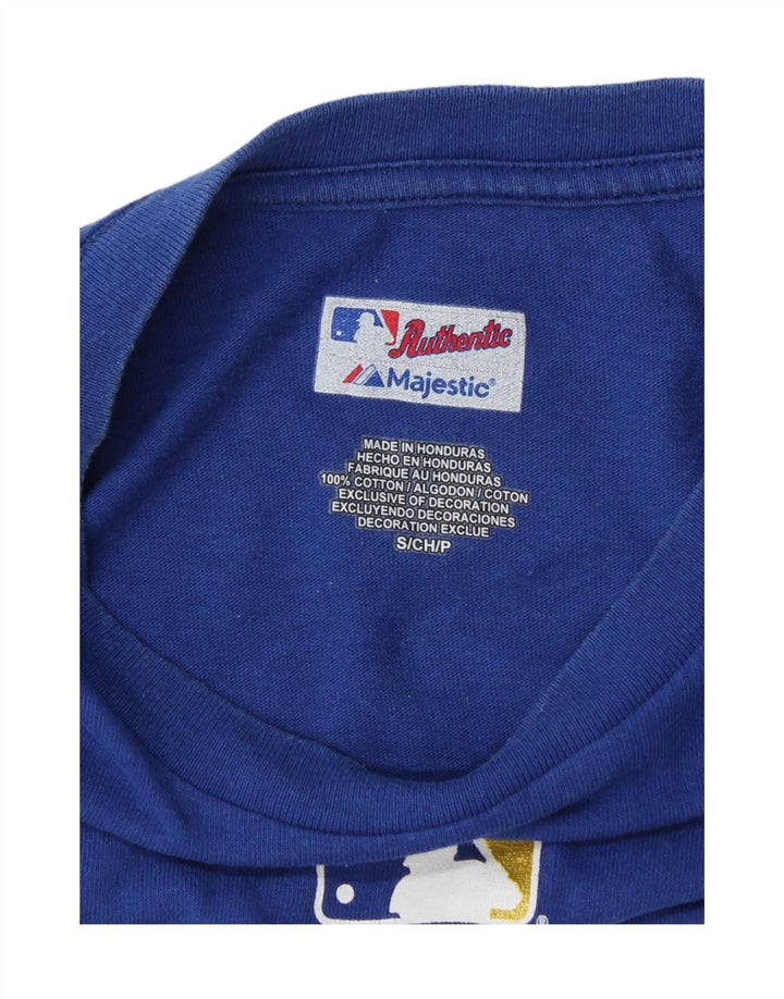 Authentisches Herren-T-Shirt mit Grafik, Größe S, aus blauer Baumwolle