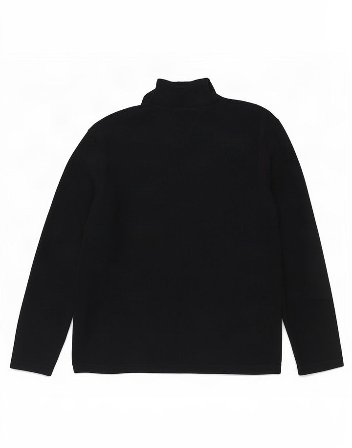 Ben Sherman Herren-Pullover mit Reißverschluss am Hals, große marineblaue Baumwolle