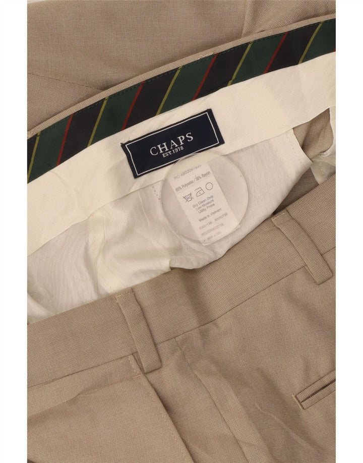 CHAPS Herren-Anzughose, gerade, W36, L32, Beige, Polyester