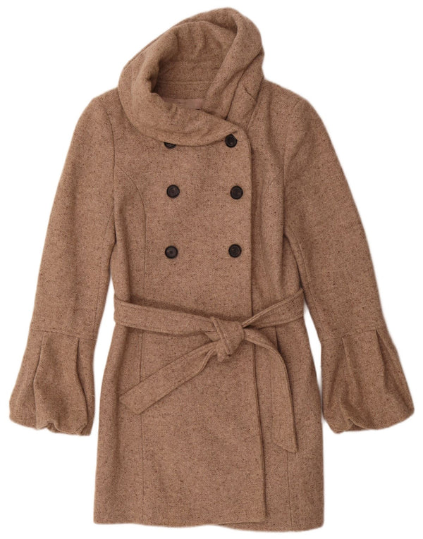 Zweireihiger Damenmantel von Zara UK 12 Mittelbeige meliert