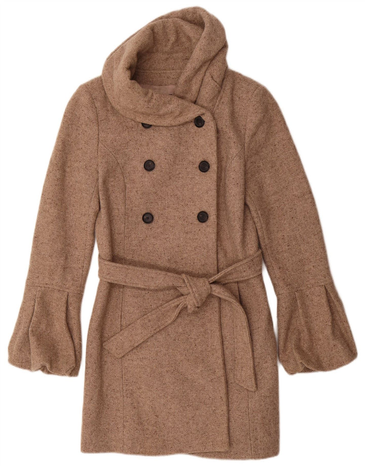 Zweireihiger Damenmantel von Zara UK 12 Mittelbeige meliert