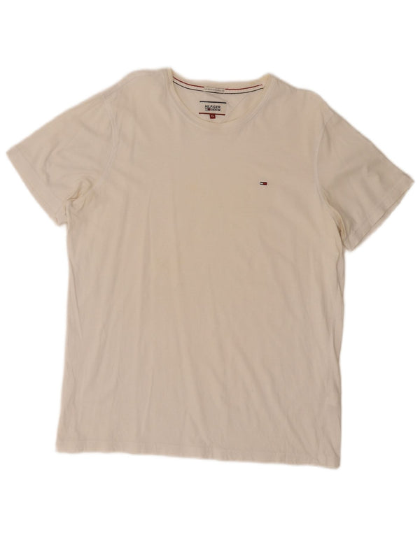 Tommy Hilfiger Herren T-Shirt Top XL Weiße Baumwolle