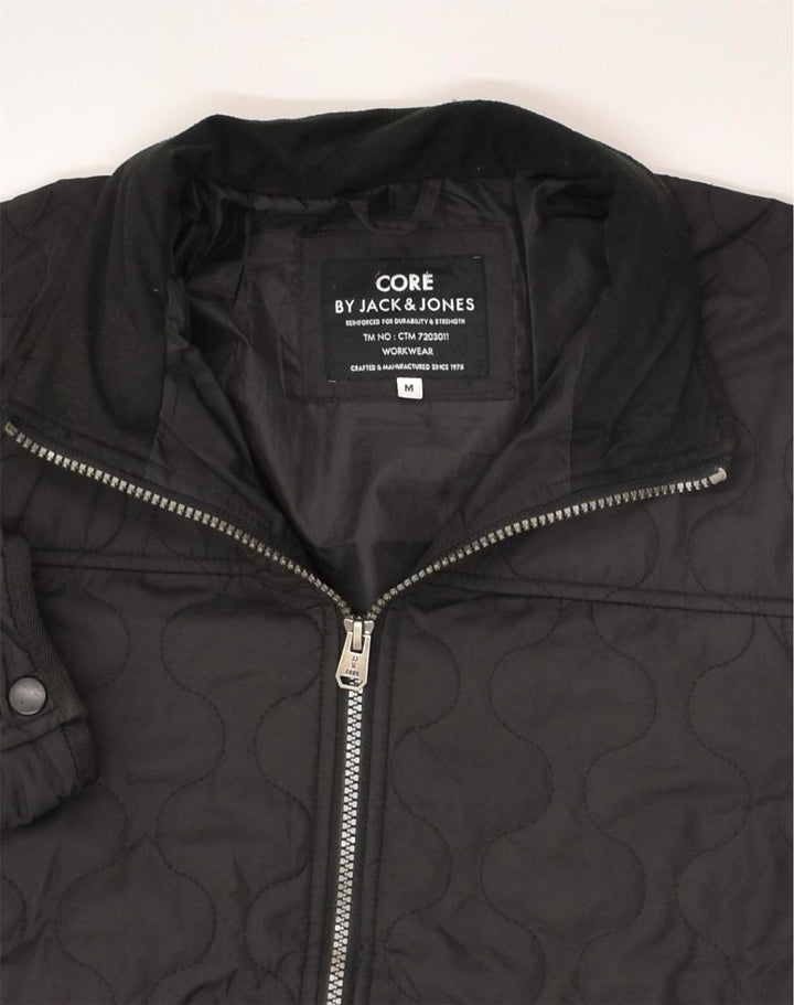 JACK & JONES Mens Workwear Bomber Jacket UK 38 Medium Black Polyester | Vintage Jack & Jones | Thrift | Second-Hand Jack & Jones | Used Clothing | Messina Hembry 