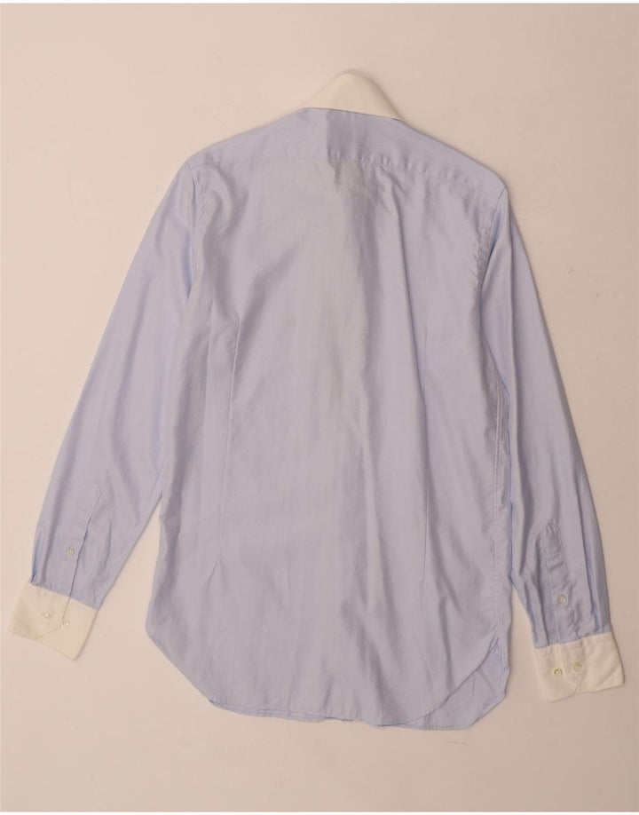 Massimo Dutti Herrenhemd Größe 38 15 Mittelblaues Fischgrätenmuster