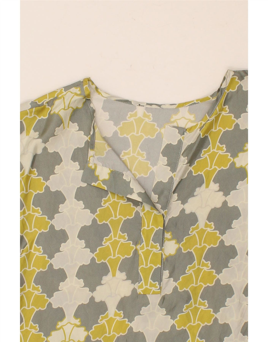 VINTAGE Womens Abstract Pattern Blouse Top UK 14 Medium Grey Vintage Vintage and Second-Hand Vintage from Messina Hembry 