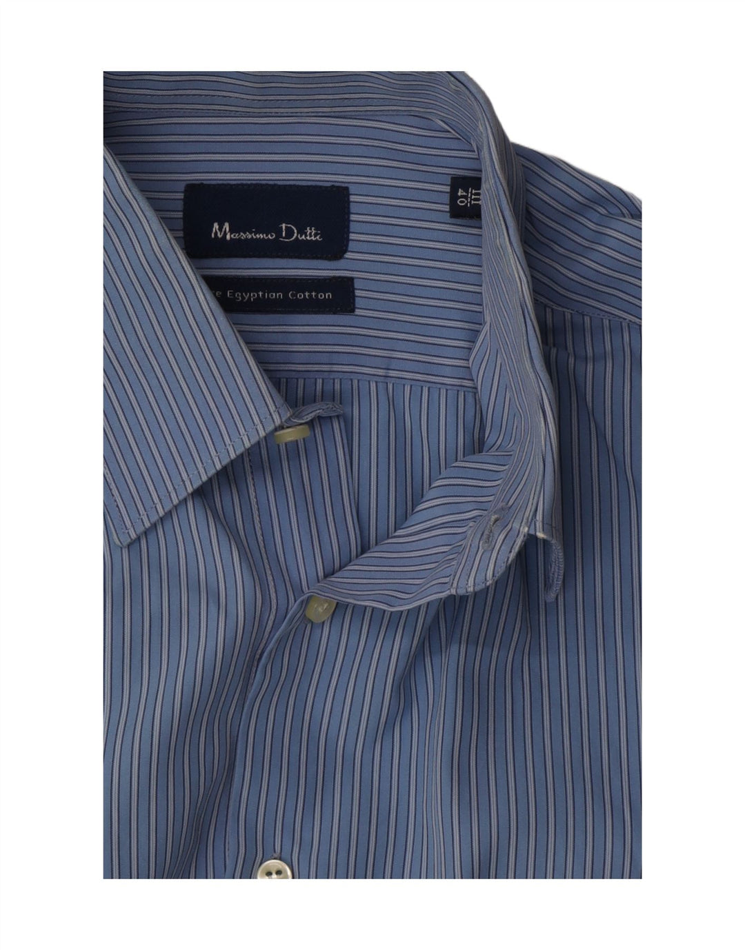 MASSIMO DUTTI Mens Shirt Size 40 Medium Blue Pinstripe Cotton Vintage Massimo Dutti and Second-Hand Massimo Dutti from Messina Hembry 
