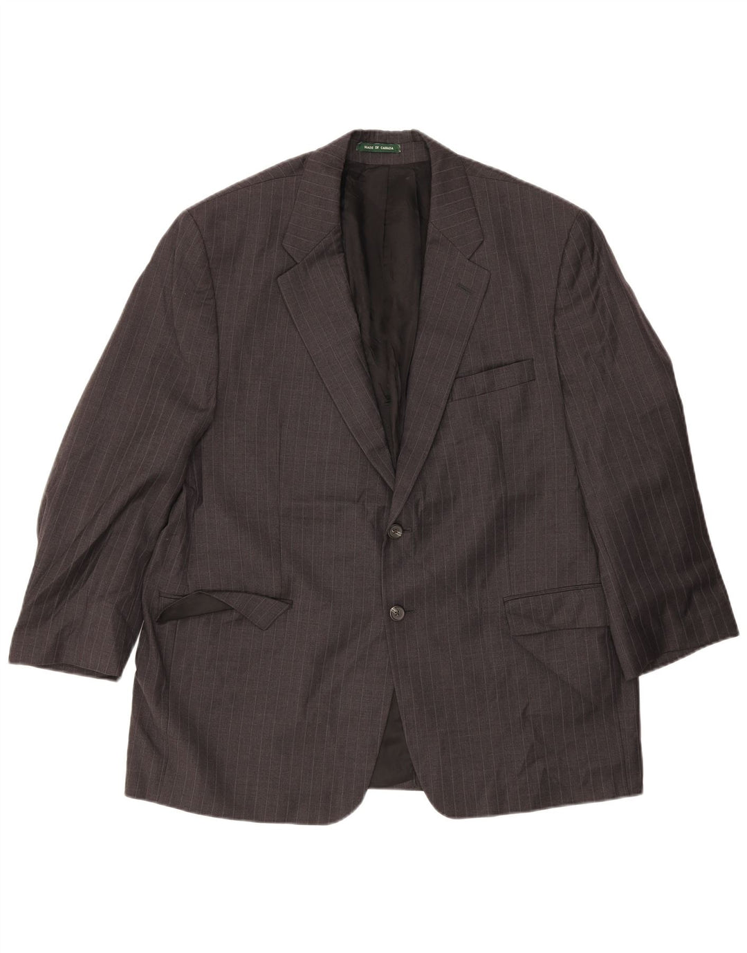 Ralph Lauren Herren-Blazer mit 2 Knöpfen, UK 46, 2XL, graue Nadelstreifenwolle