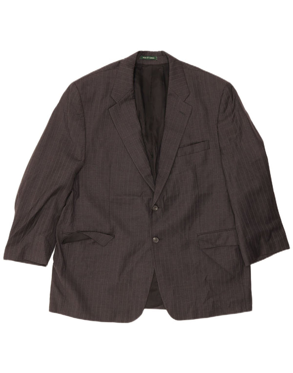 Ralph Lauren Herren-Blazer mit 2 Knöpfen, UK 46, 2XL, graue Nadelstreifenwolle