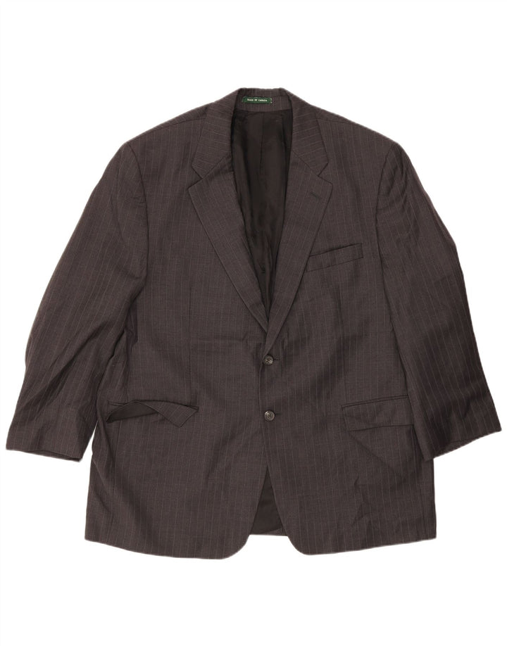 Ralph Lauren Herren-Blazer mit 2 Knöpfen, UK 46, 2XL, graue Nadelstreifenwolle