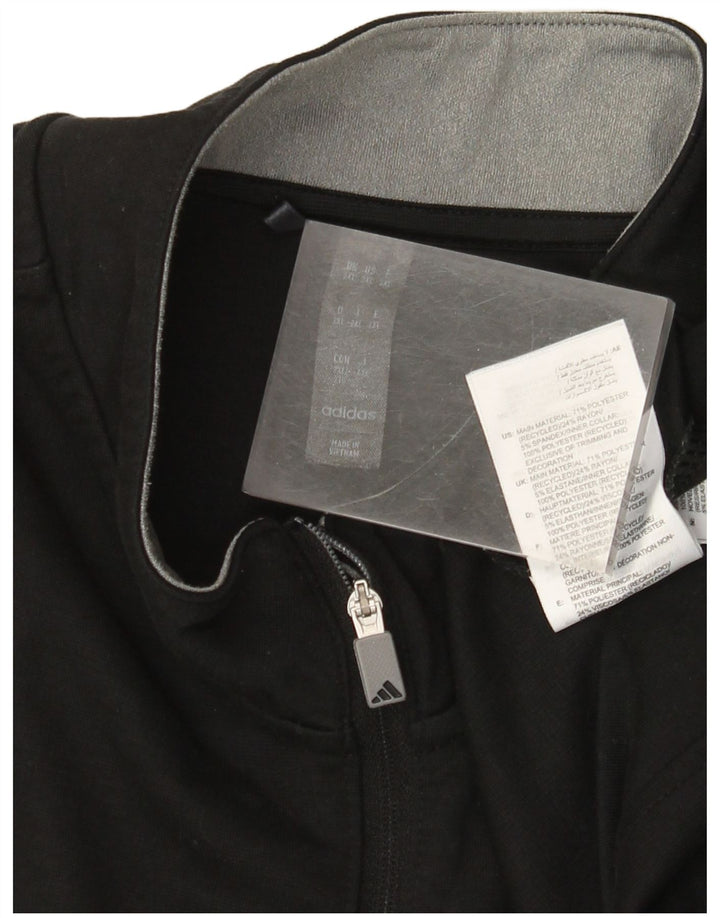 Adidas Herren-Sweatshirt mit Reißverschluss, 2XL, schwarzes Polyester