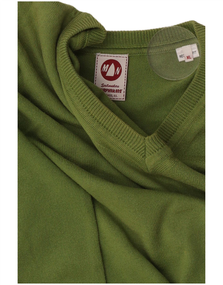 Murphy & Nye Herren Sailmakers Regular Fit V-Ausschnitt Pullover Pullover XL Grün
