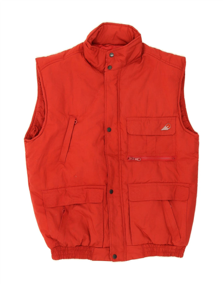 VINTAGE Mens Utility Gilet UK 42 XL Red Polyester Vintage Vintage and Second-Hand Vintage from Messina Hembry 