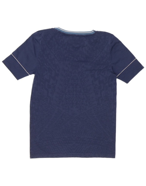 Adidas Damen Running Abstract Pattern T-Shirt Top UK 8/10 Small Marineblau
