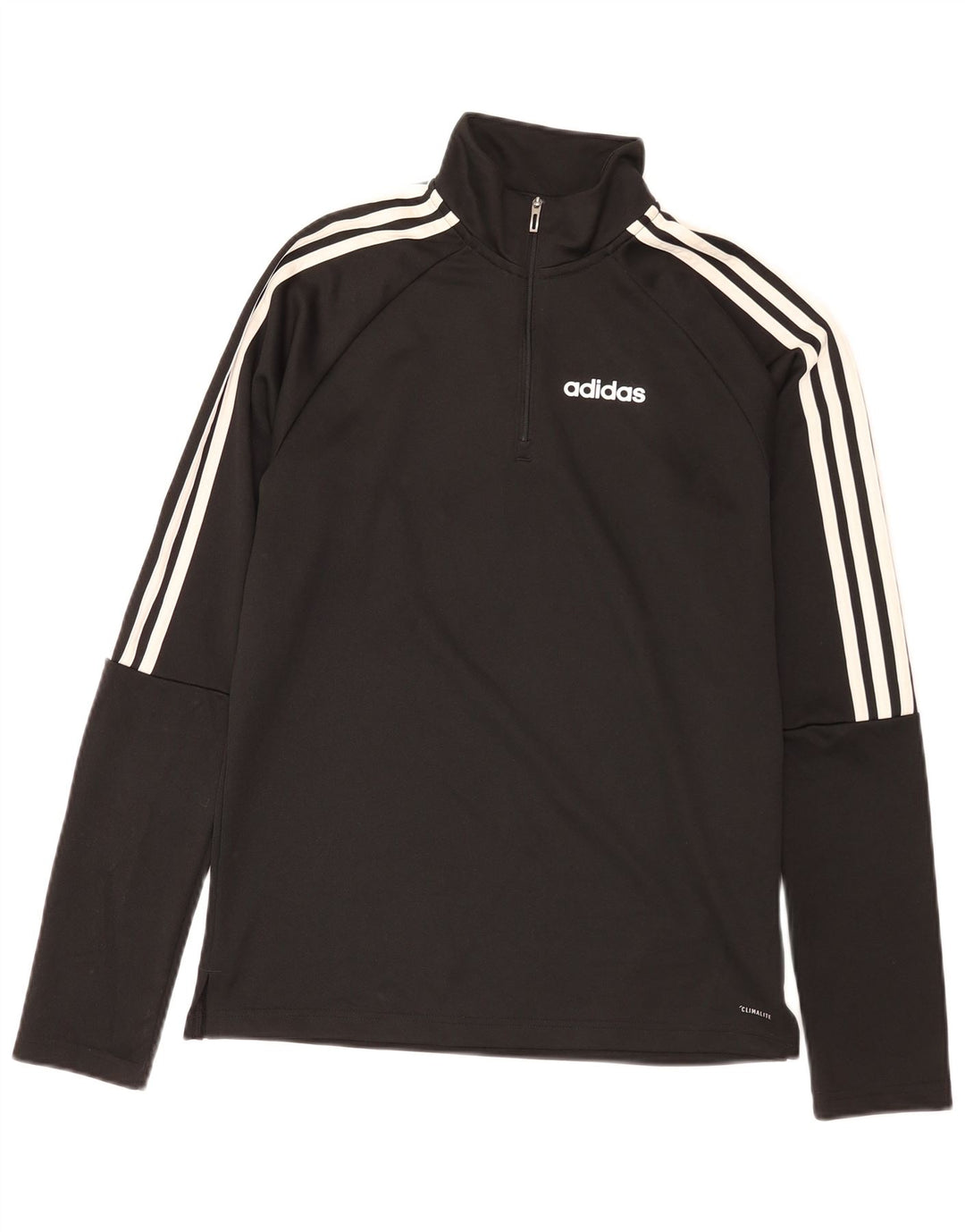 Adidas Herren Climalite Zip Neck Pullover Trainingsanzug Top Small Schwarz Polyester
