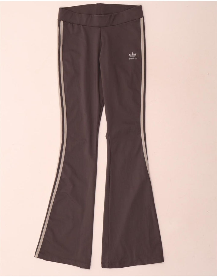 Adidas Damen Flare Leggings UK 12 Mittelgraues Polyester