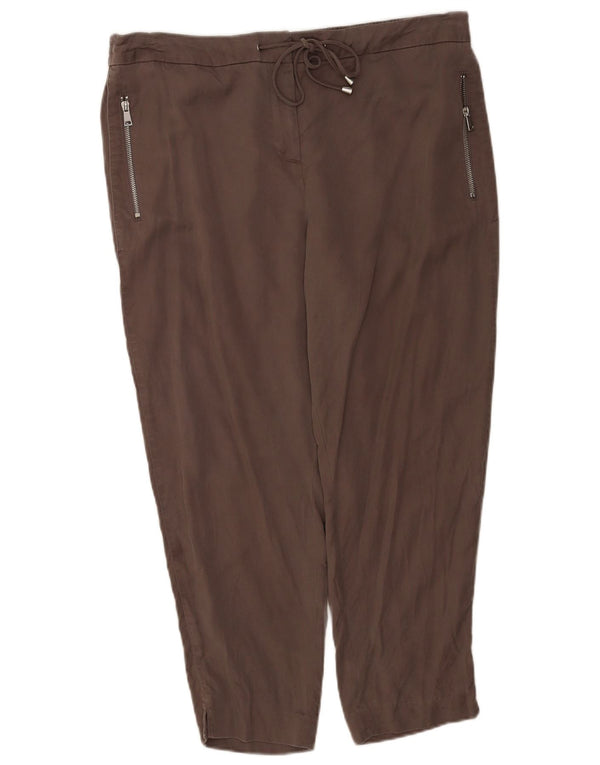 MINT VELVET Kurz geschnittene Damenhose UK 18 XL W38 L26 Graues Lyocell