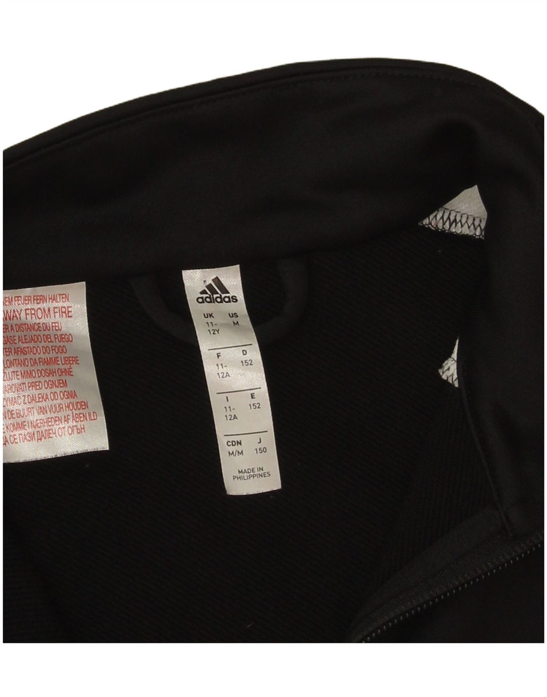 Adidas Jungen-Trainingsanzug-Top-Jacke, 11–12 Jahre, schwarzes Colourblock-Polyester