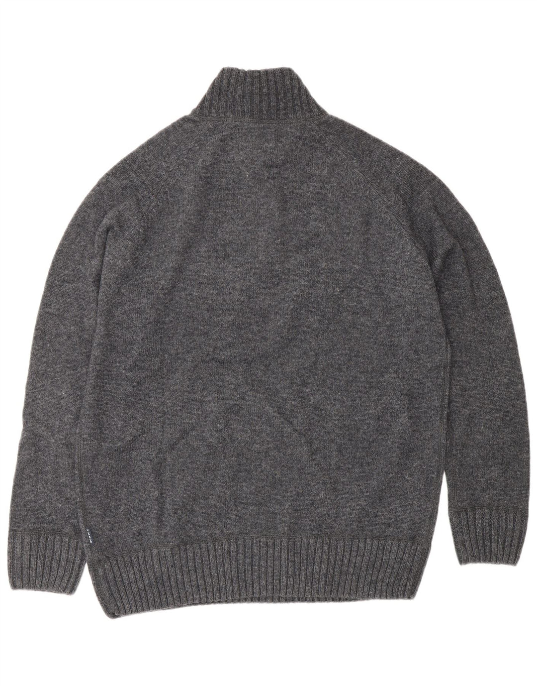 Howick Herren-Pullover mit Reißverschluss am Hals, große graue Wolle