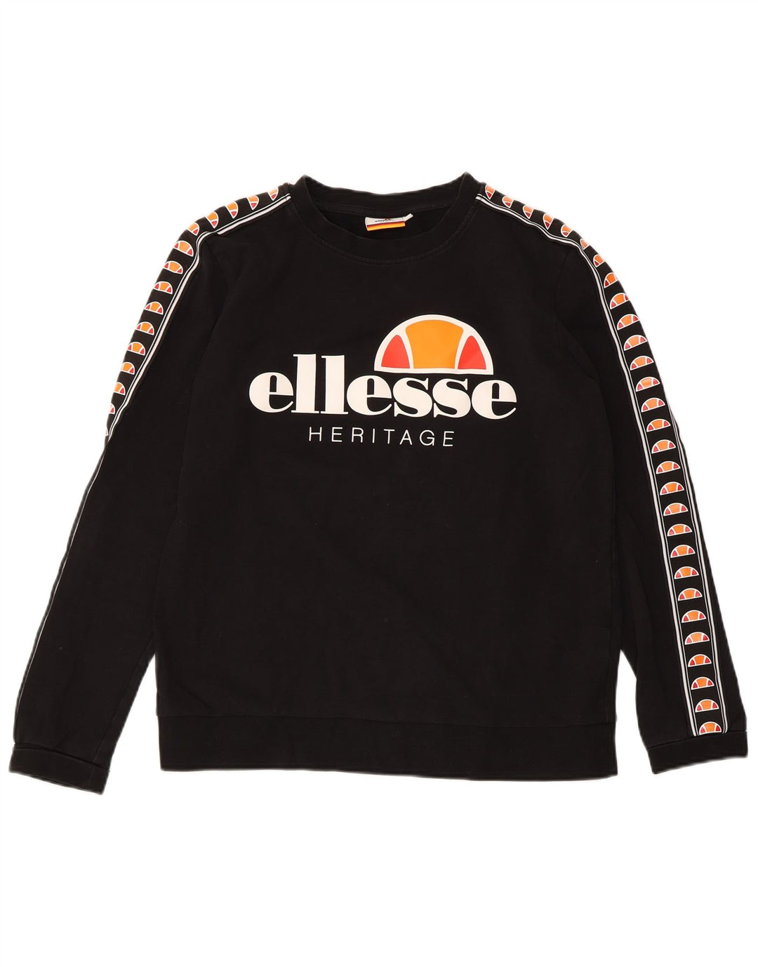 ELLESSE Damen Heritage Graphic Sweatshirt Pullover UK 14 Medium Schwarz