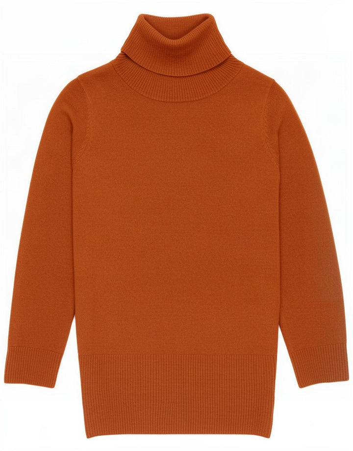 Marks & Spencer Langer Rollkragenpullover für Damen, Gr. 12, Mittelbraun