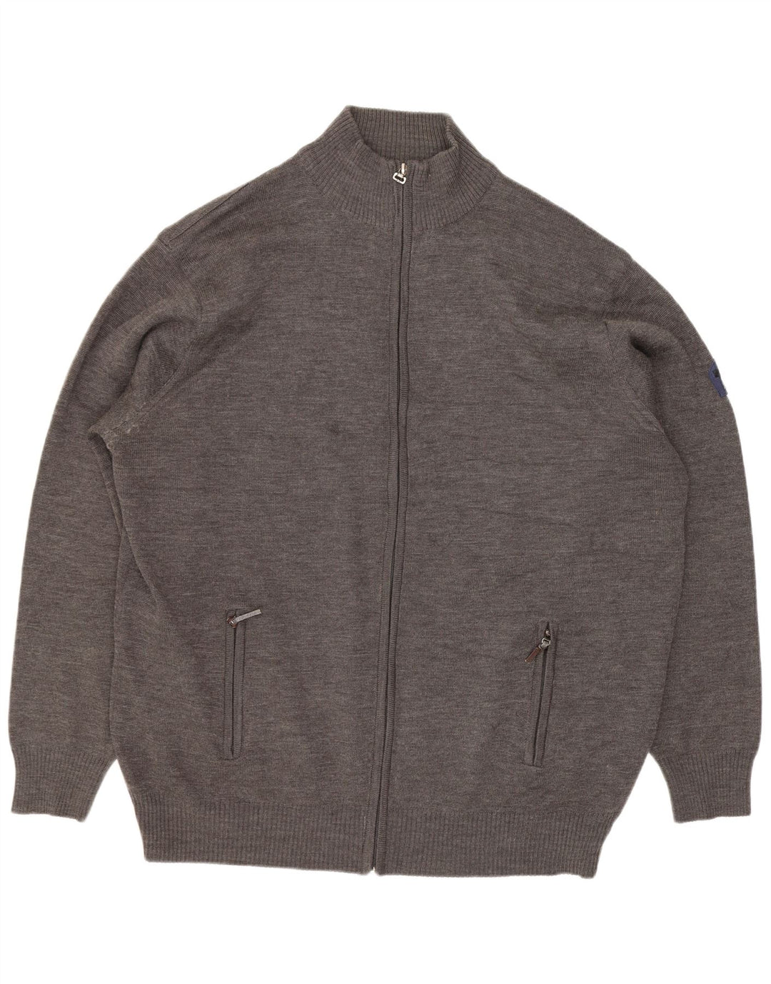Vintage Herren Cardigan Pullover 5XL Grau Merinowolle