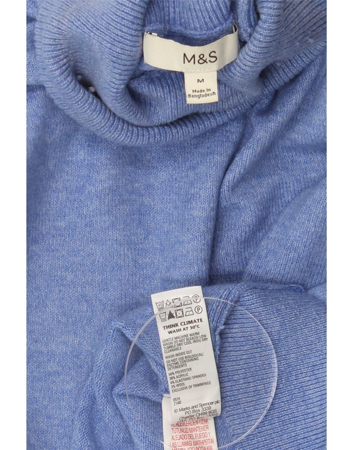 Marks & Spencer Herren-Rollkragenpullover aus mittelblauem Polyester