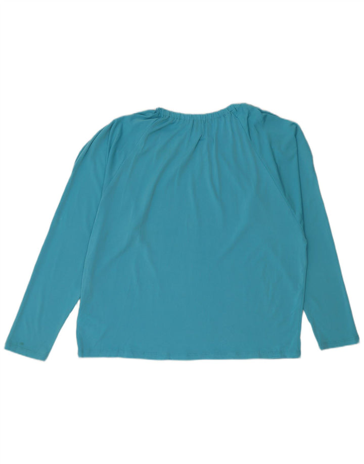 MICHAEL KORS Damen Langarm-Blusenoberteil UK 18 XL Blaues Polyester