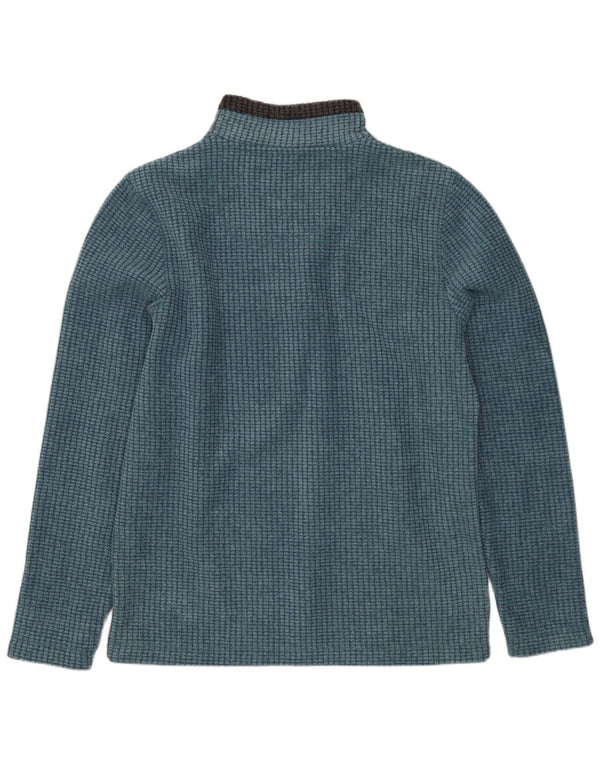 Weird Fish Mens Zip Neck Fleece Jumper Small Blue Polyester