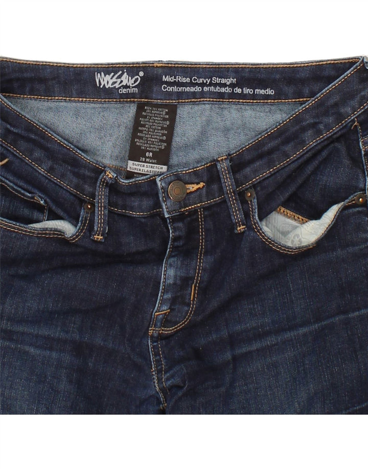 MOSSIMO Womens Mid Rise Curvy Straight Jeans US 6 Medium W28 L30 Navy Blue Vintage Mossimo and Second-Hand Mossimo from Messina Hembry 