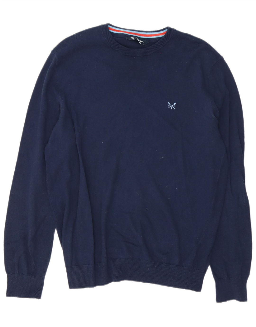 Crew Clothing Herren-Pullover mit Rundhalsausschnitt, mittlere Marineblau-Baumwolle