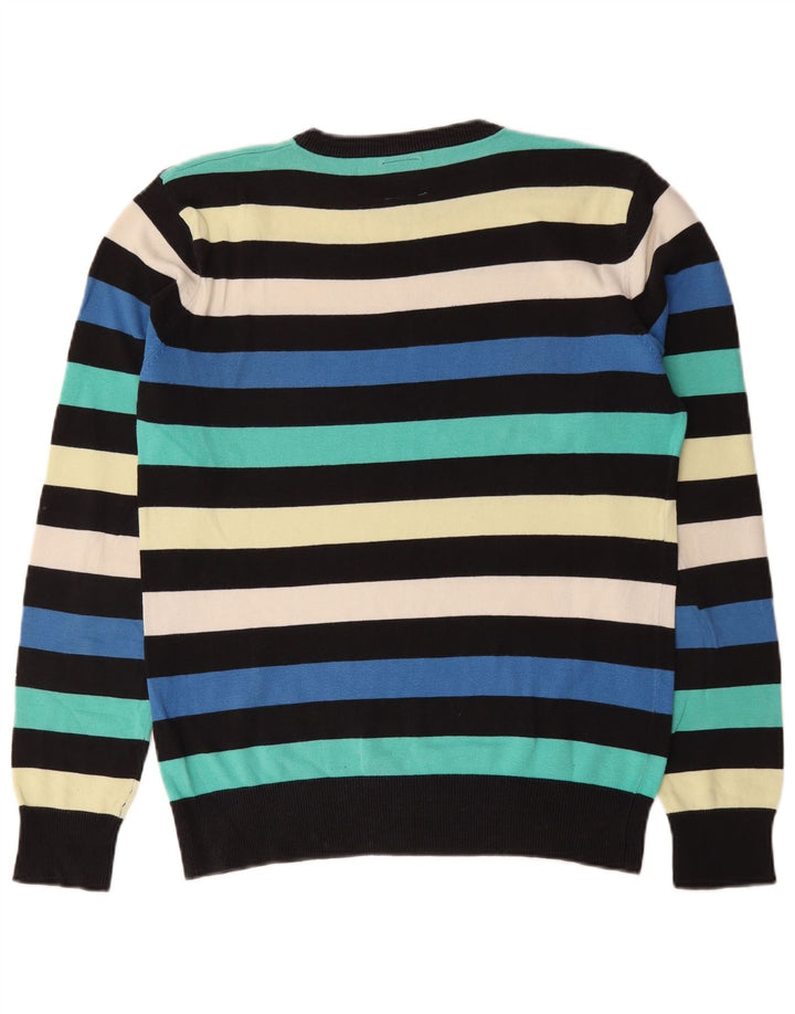 Jack & Jones Herren-Pullover mit Rundhalsausschnitt, mittelgroß, mehrfarbig gestreift