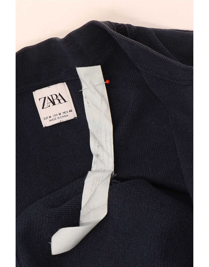 Zara Herren-Strickjacke, mittlerer marineblauer Nadelstreifen