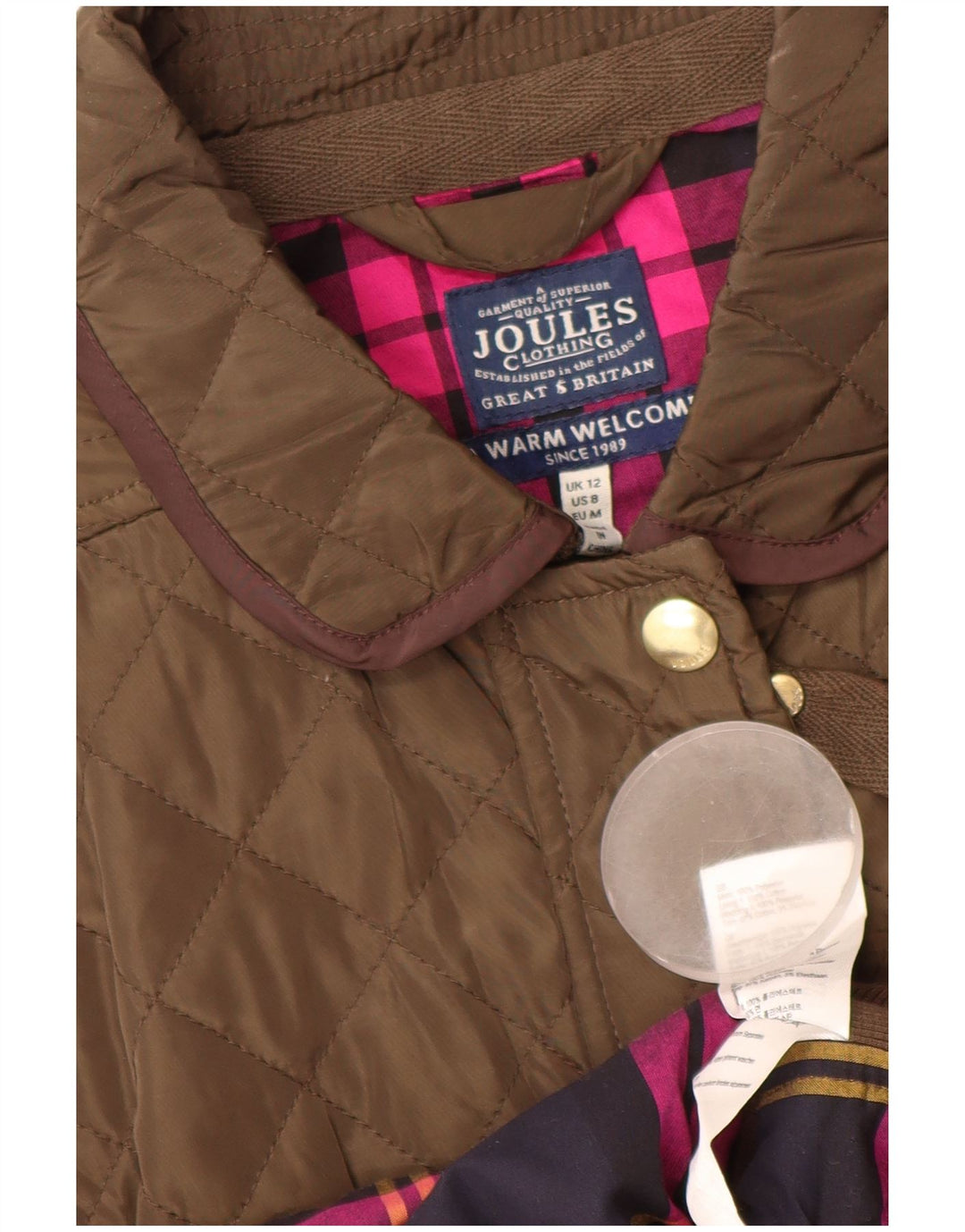 JOULES Damen Steppweste UK 12 Mittelbraunes Polyester